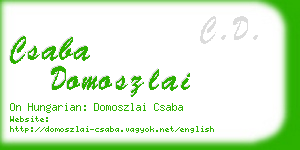 csaba domoszlai business card